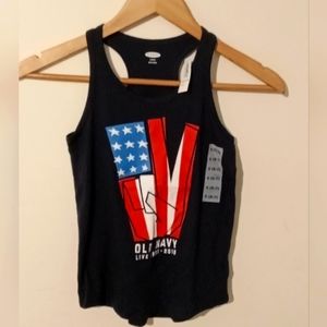 NWT Old Navy American Flag Tank - Size S 6/7